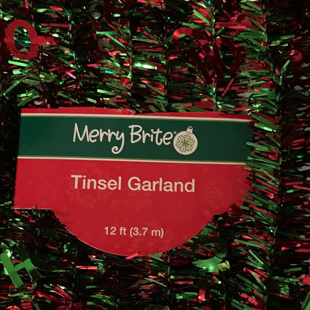 Festive Tinsel Garland 2-packs Red and Green